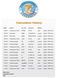 Calculation history